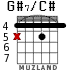 G#7/C# para guitarra